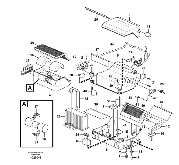 VOE14576774 VOE14509329 VOE14554152 VOE14532726 VOE14689735 Volvo Air Conditioning unit cooling heater Excavator Parts