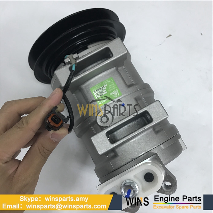 4456130 AIR CONDITIONER COMPRESSOR Hitachi John Deere 230CLC 370C 75C ZX200 ZX210 ZX225US ZX270 Excavator Parts 