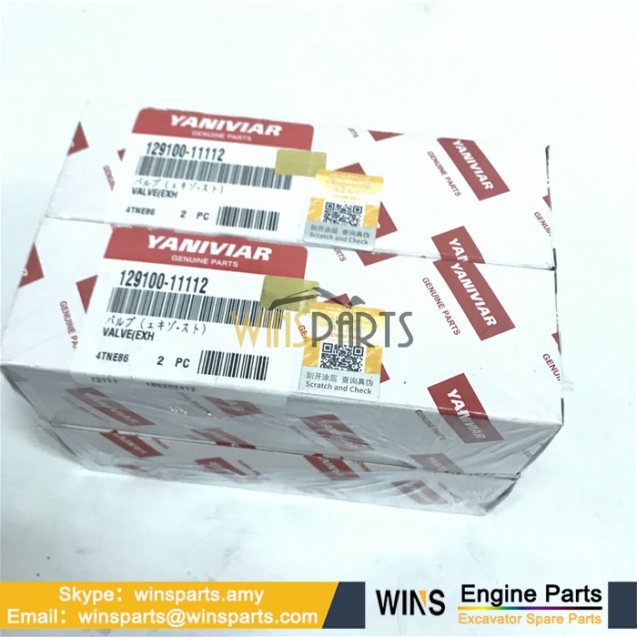 129100-11112 YM129100-11112 YANMAR ENGINE 4TNV98 4TNV88-PHB 3D88E 4D88-6 VALVE EXHAUST Komatsu PC55MR-3 PC30MR-2 Excavator Parts