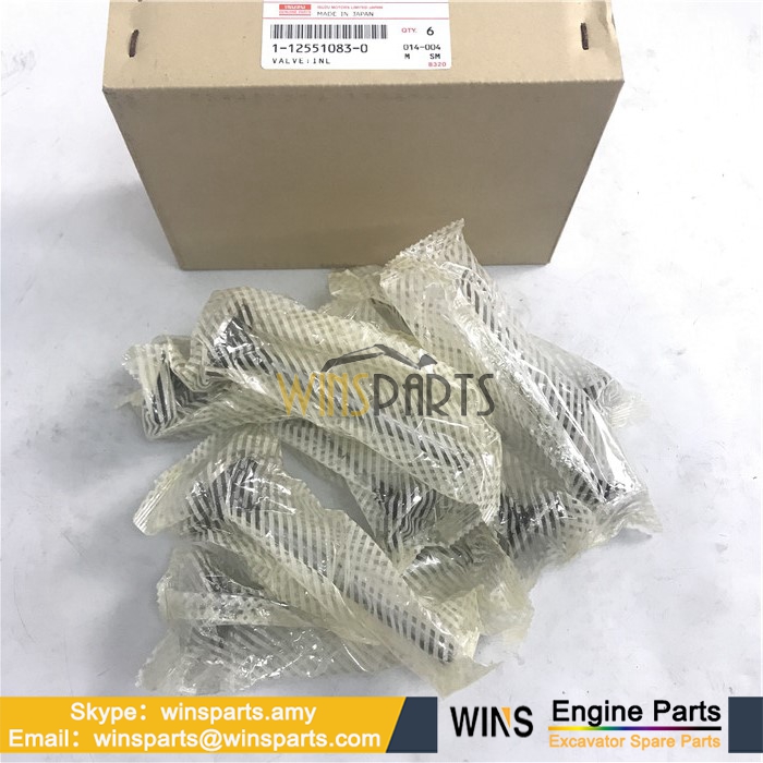 1-12551083-0 112551-0830 1125510830 ISUZU DIESEL 6BG1 4BG1 ENGINE Intake valve Hitachi  EX200-2 EX200-3 EX200-5 EX225USR EX160 PARTS