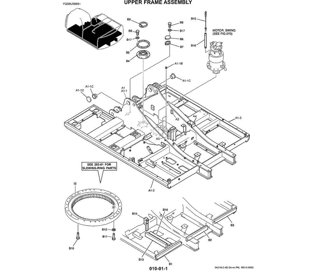 01-001 UPPER FRAME ASSEMBLY-SK200-6E SK210LC-6E SK200-6ES SK200LC-6E Kobelco Excavator Parts Number Electronic Catalog EPC Manuals