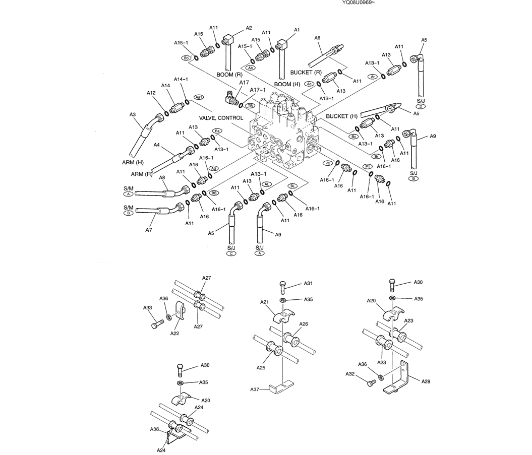 01-022(02) UPPER HYDRAULIC LINES (MAIN)-SK200-6E SK210LC-6E SK200-6ES SK200LC-6E Kobelco Excavator Parts Number Electronic Catalog EPC Manuals