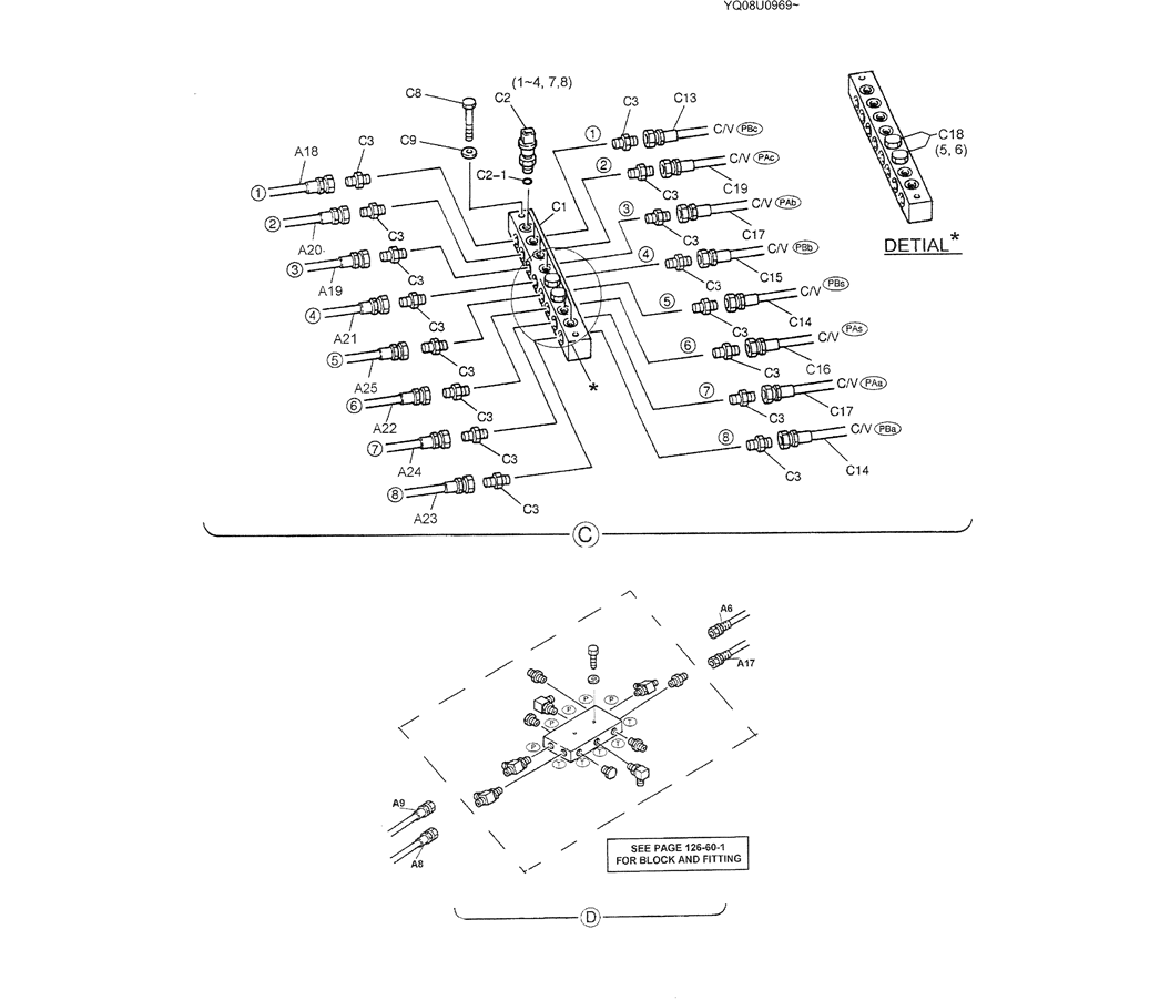 01-033(02) REMOTE CONTROL LINES (BOOM AND ARM SAFETY  - BREAKER)-SK200-6E SK210LC-6E SK200-6ES SK200LC-6E Kobelco Excavator Parts Number Electronic Catalog EPC Manuals