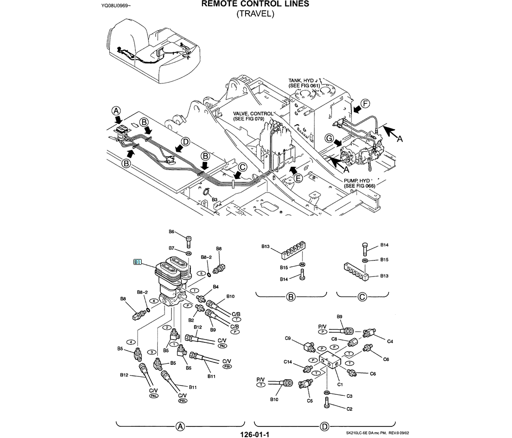  01-035(01) REMOTE CONTROL LINES (TRAVEL)-SK200-6E SK210LC-6E SK200-6ES SK200LC-6E Kobelco Excavator Parts Number Electronic Catalog EPC Manuals