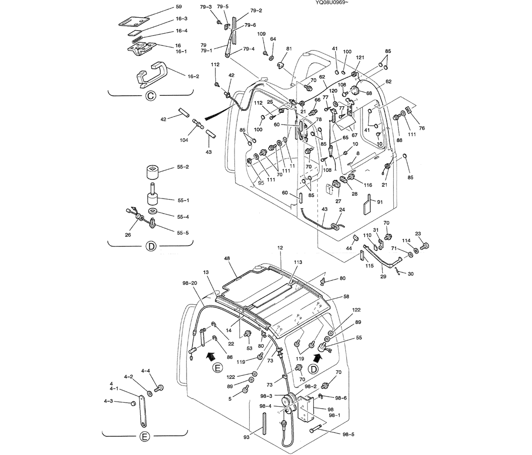 01-041(02) CAB ASSEMBLY-SK200-6E SK210LC-6E SK200-6ES SK200LC-6E Kobelco Excavator Parts Number Electronic Catalog EPC Manuals