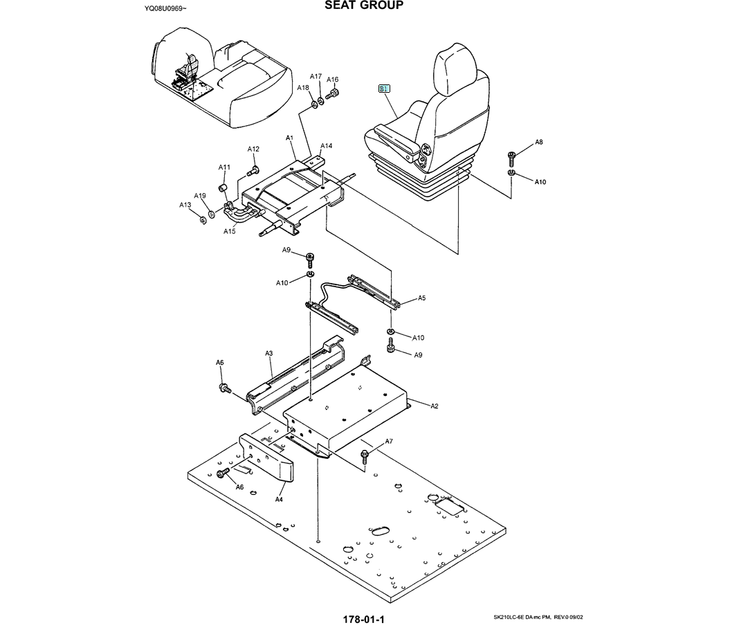 01-044 SEAT GROUP-SK200-6E SK210LC-6E SK200-6ES SK200LC-6E Kobelco Excavator Parts Number Electronic Catalog EPC Manuals