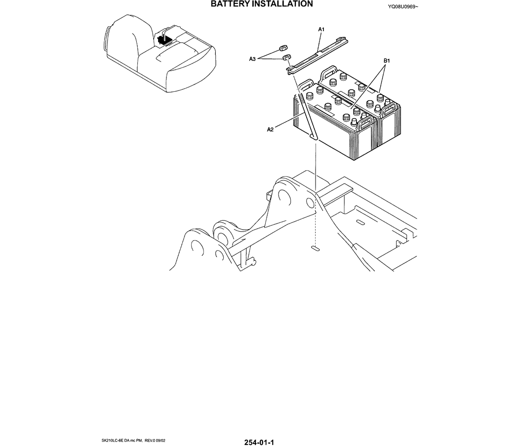 01-053 BATTERY INSTALLATION-SK200-6E SK210LC-6E SK200-6ES SK200LC-6E Kobelco Excavator Parts Number Electronic Catalog EPC Manuals