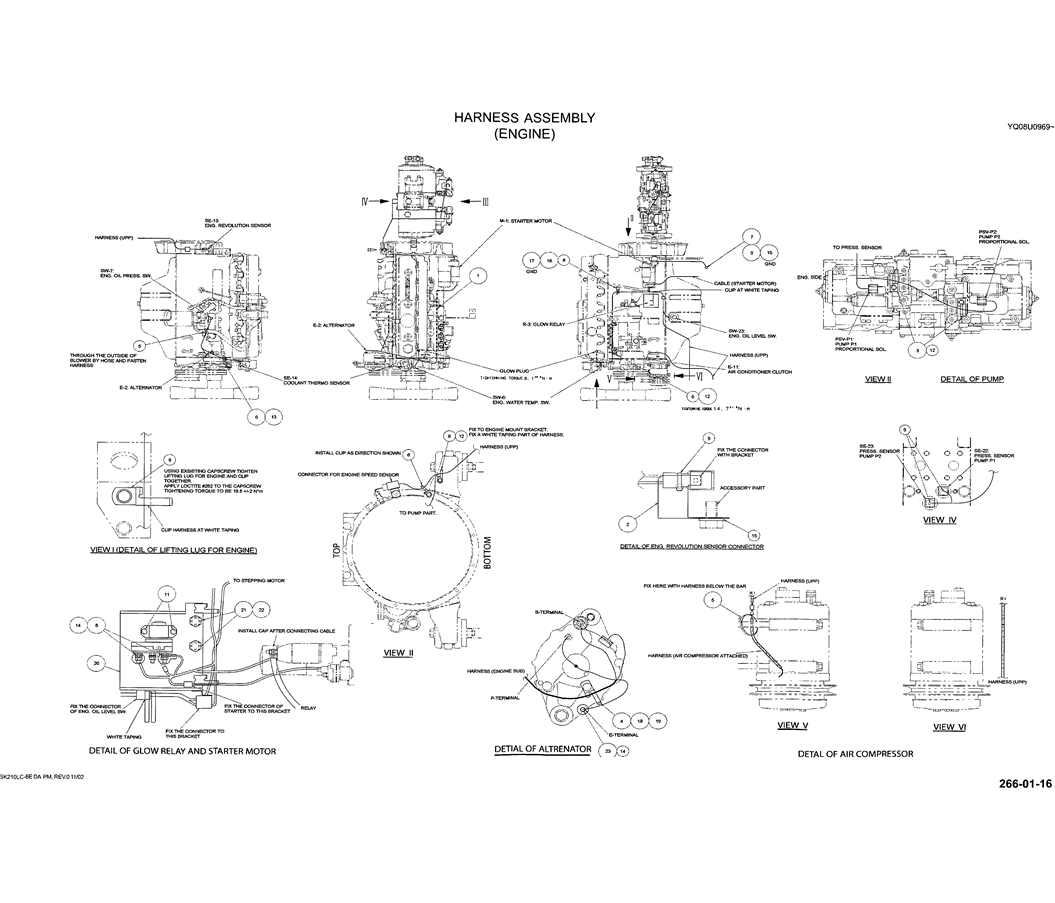 01-066(01) HARNESS ASSEMBLY (ENGINE)-SK200-6E SK210LC-6E SK200-6ES SK200LC-6E Kobelco Excavator Parts Number Electronic Catalog EPC Manuals