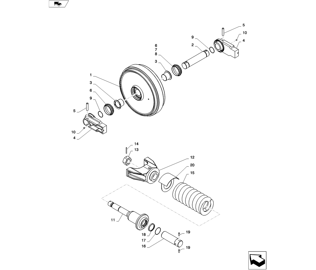 02-006(02) IDLER ASSEMBLY, CRAWLER-2 SK130-8 SK140LC Excavator Parts Number Electronic Catalog EPC Manuals
