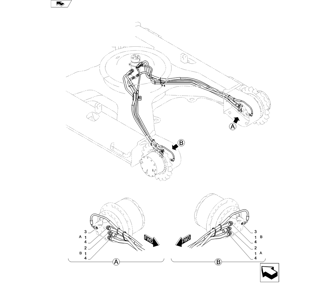 02-015(00) HYDRAULIC LINES, PROPEL-2 SK130-8 SK140LC Excavator Parts Number Electronic Catalog EPC Manuals