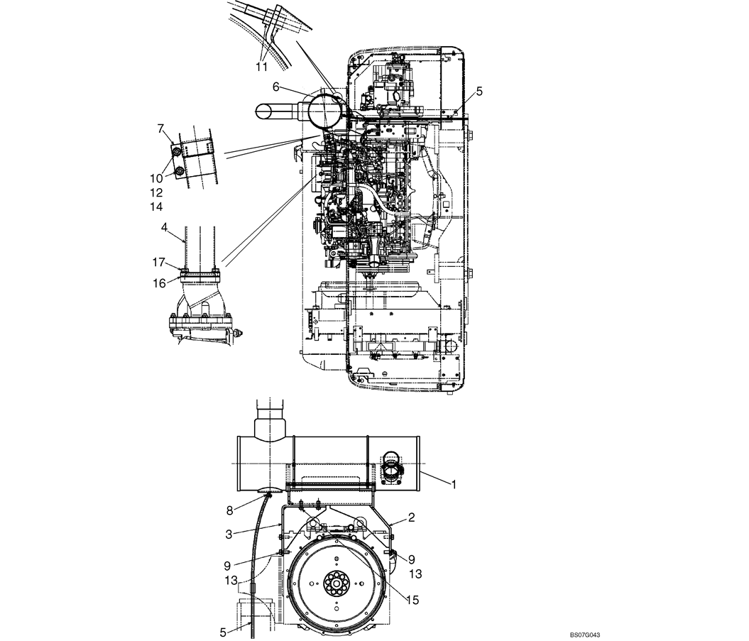 02-09(00) MUFFLER ASSEMBLY (LS12P00009F1)-SK460-8 SK485-8 Kobelco Excavator Parts Number Electronic Catalog EPC Manuals