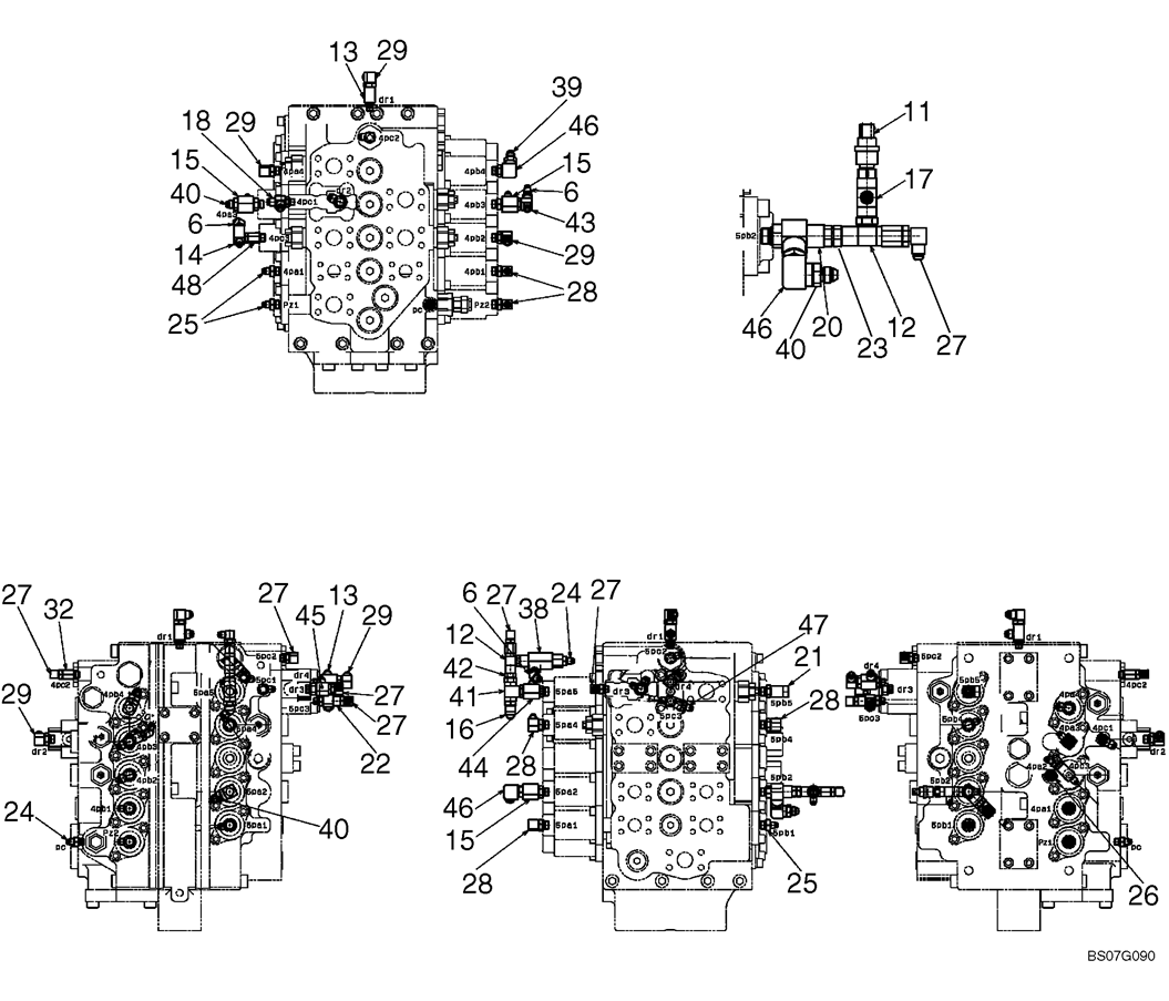 02-24-02(02) CONTROL LINES, MAIN (BOOM & ARM HOLDING  VALVES) (LS06H00067F1)-SK460-8 SK485-8 Kobelco Excavator Parts Number Electronic Catalog EPC Manuals