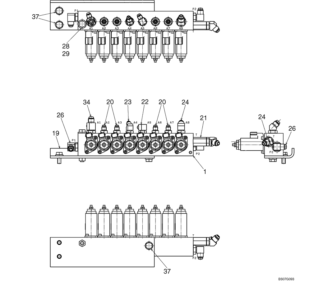 02-39-00(03) CONTROL LINES, VALVE (STANDARD)  (LS64H00129F1)-SK460-8 SK485-8 Kobelco Excavator Parts Number Electronic Catalog EPC Manuals