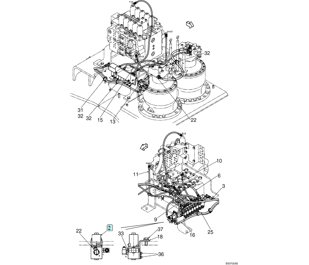 02-39-02(02) CONTROL LINES, VALVE (NIBBLER & BREAKER WITH  ROTATION) (LS64H00111F1)-SK460-8 SK485-8 Kobelco Excavator Parts Number Electronic Catalog EPC Manuals