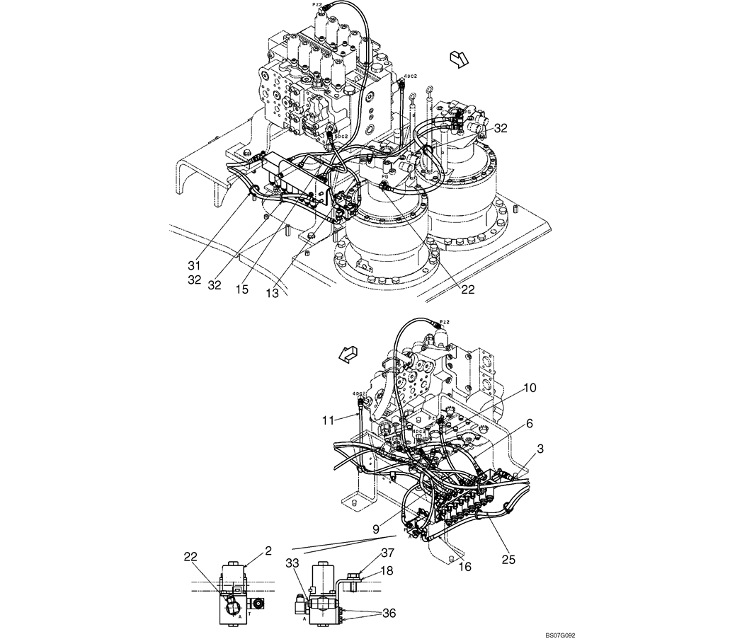 02-39-03(02) CONTROL LINES, VALVE (WITH ROTATION)  (LS64H00157F1)-SK460-8 SK485-8 Kobelco Excavator Parts Number Electronic Catalog EPC Manuals