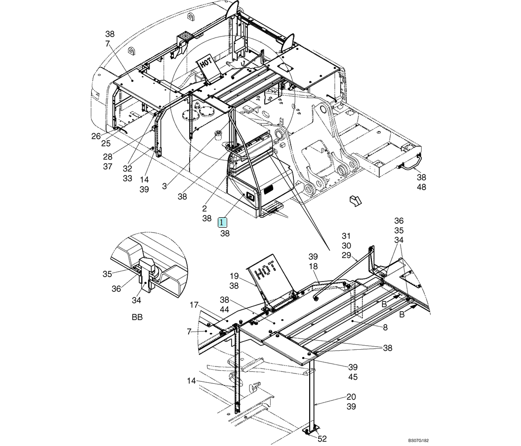 02-51-00(01) GUARD INSTALLATION, (CHASSIS FRONT)  (LS21C00027F1 & LS21C00046F1)-SK460-8 SK485-8 Kobelco Excavator Parts Number Electronic Catalog EPC Manuals