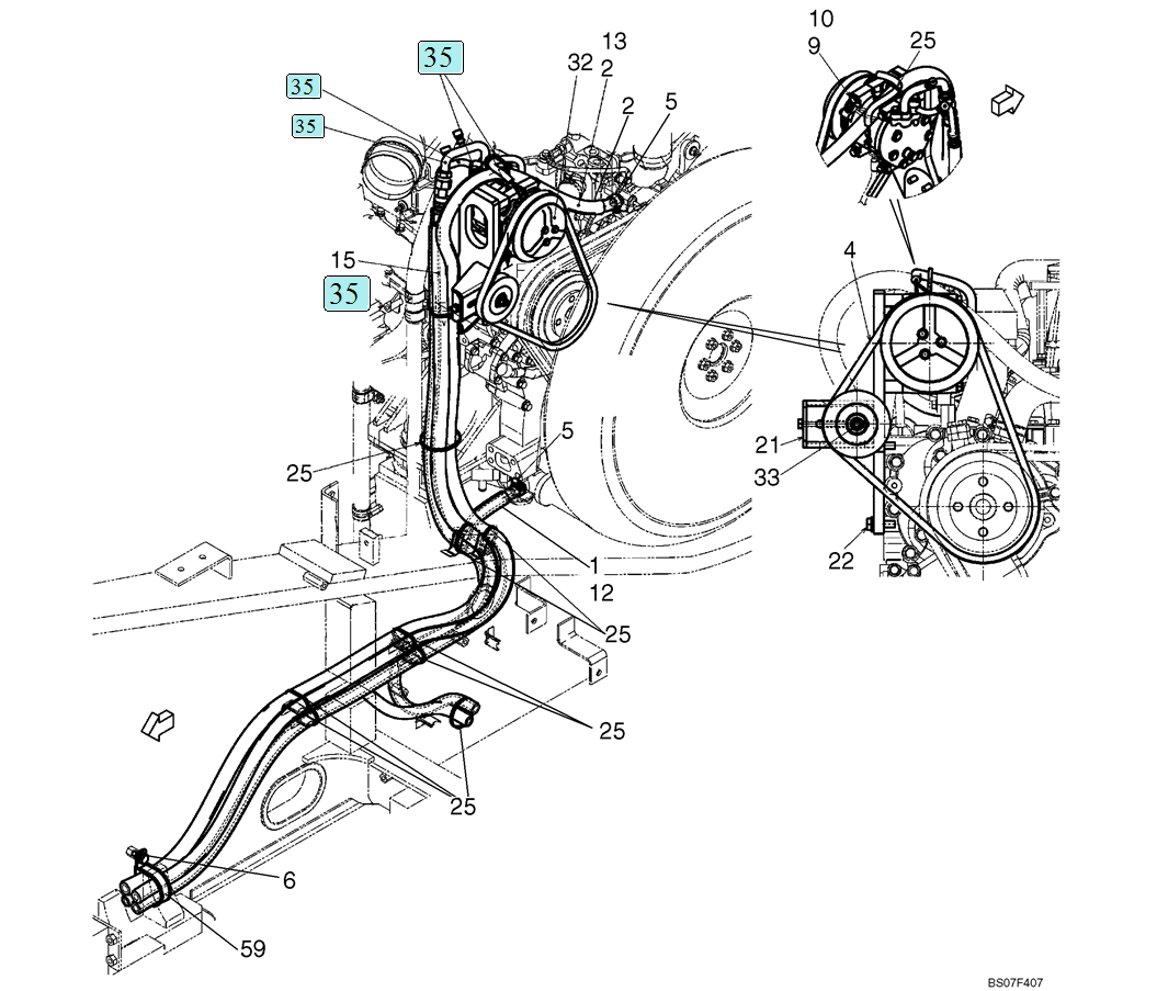 02-66(01) CONDITIONER ASSEMBLY, AIR (BELT, HOSES)  (LS20M00027F1)-SK460-8 SK485-8 Kobelco Excavator Parts Number Electronic Catalog EPC Manuals