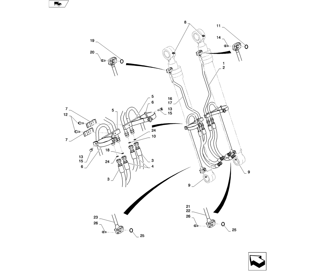 03-012(00) HYDRAULIC LINES, CYLINDER (BOOM)-2 SK130-8 SK140LC Excavator Parts Number Electronic Catalog EPC Manuals