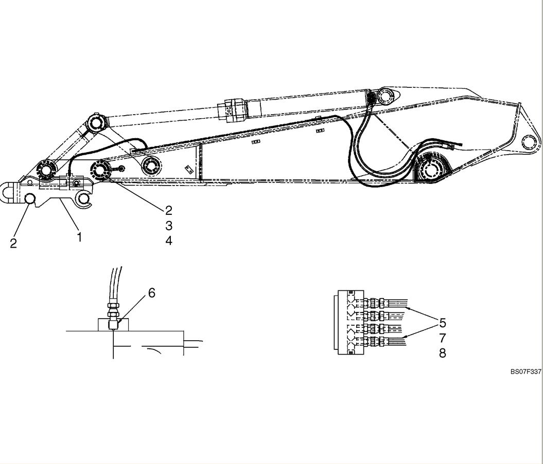  04-35-04(00) HYDRAULIC LINES, JRB COUPLER (LC32TU0005F8)-SK460-8 SK485-8 Kobelco Excavator Parts Number Electronic Catalog EPC Manuals