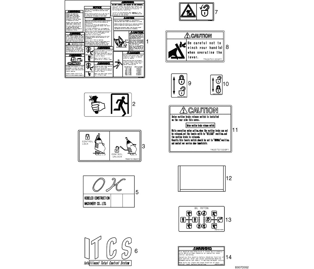 07-21-01(01) NAME PLATE INSTALLATION, (PATTERN CHANGER  CAB) (YN22T00341F2)-SK460-8 SK485-8 Kobelco Excavator Parts Number Electronic Catalog EPC Manuals