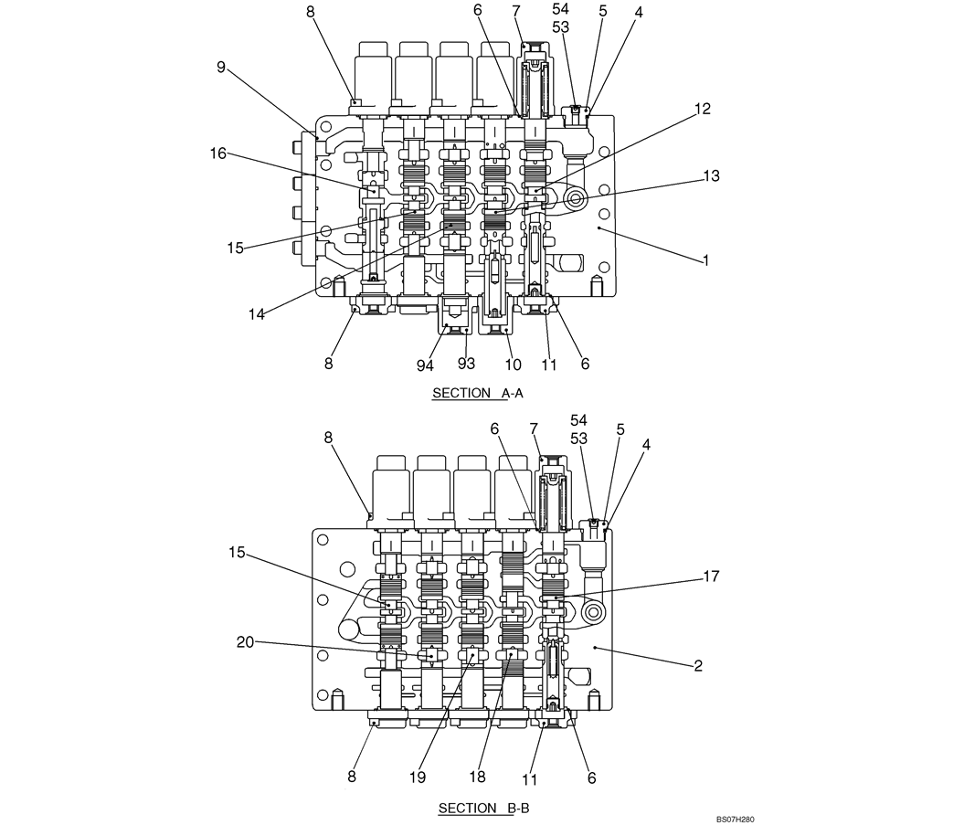 08-01-02(03) VALVE ASSEMBLY, CONTROL (LS30V00009F1)-SK460-8 SK485-8 Kobelco Excavator Parts Number Electronic Catalog EPC Manuals