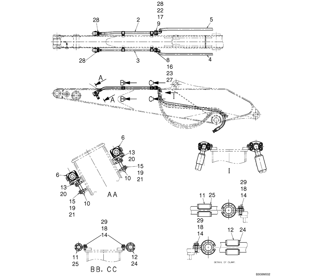 09-020 LONG ARM 1 WAY PIPING ONLY (YN43H00117F1)-SK200-6E SK210LC-6E SK200-6ES SK200LC-6E Kobelco Excavator Parts Number Electronic Catalog EPC Manuals