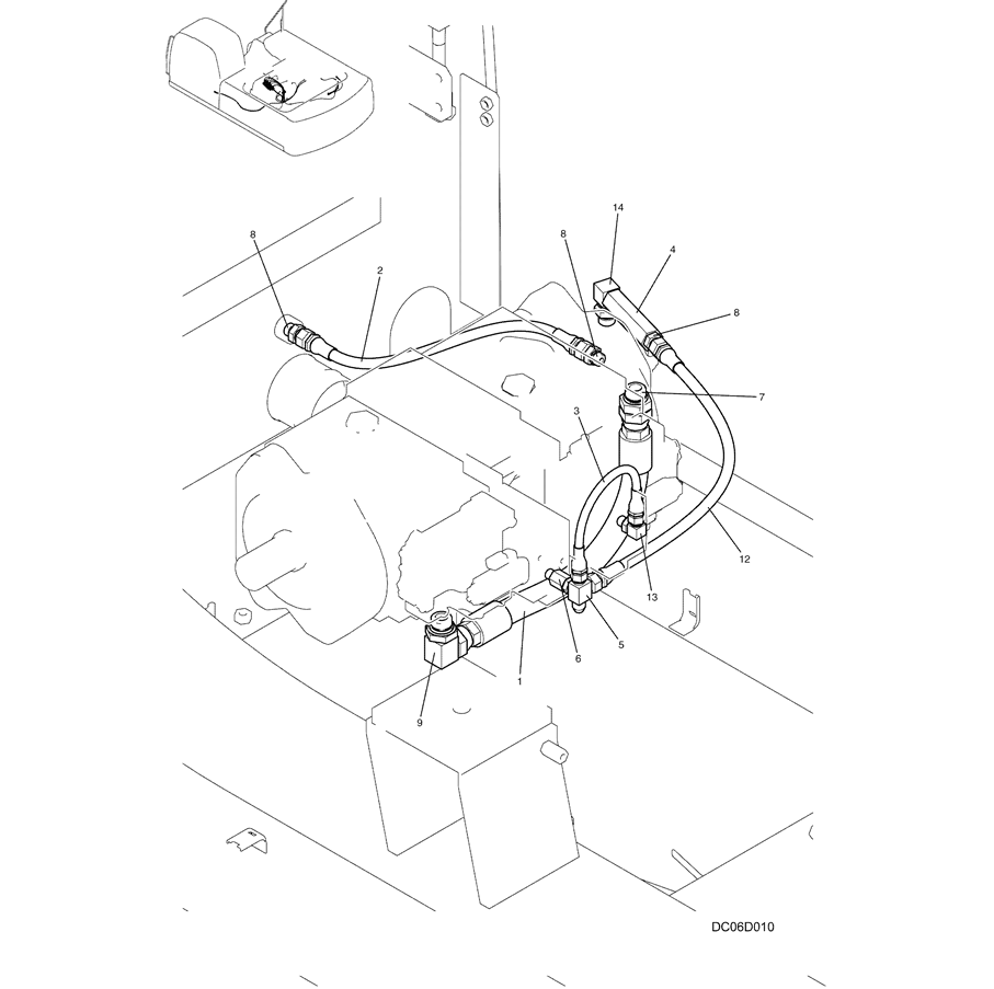 1.039(00) CONTROL LINES, PUMP LC06H00042F1-SK350-8 Kobelco Excavator Parts Number Electronic Catalog EPC Manuals