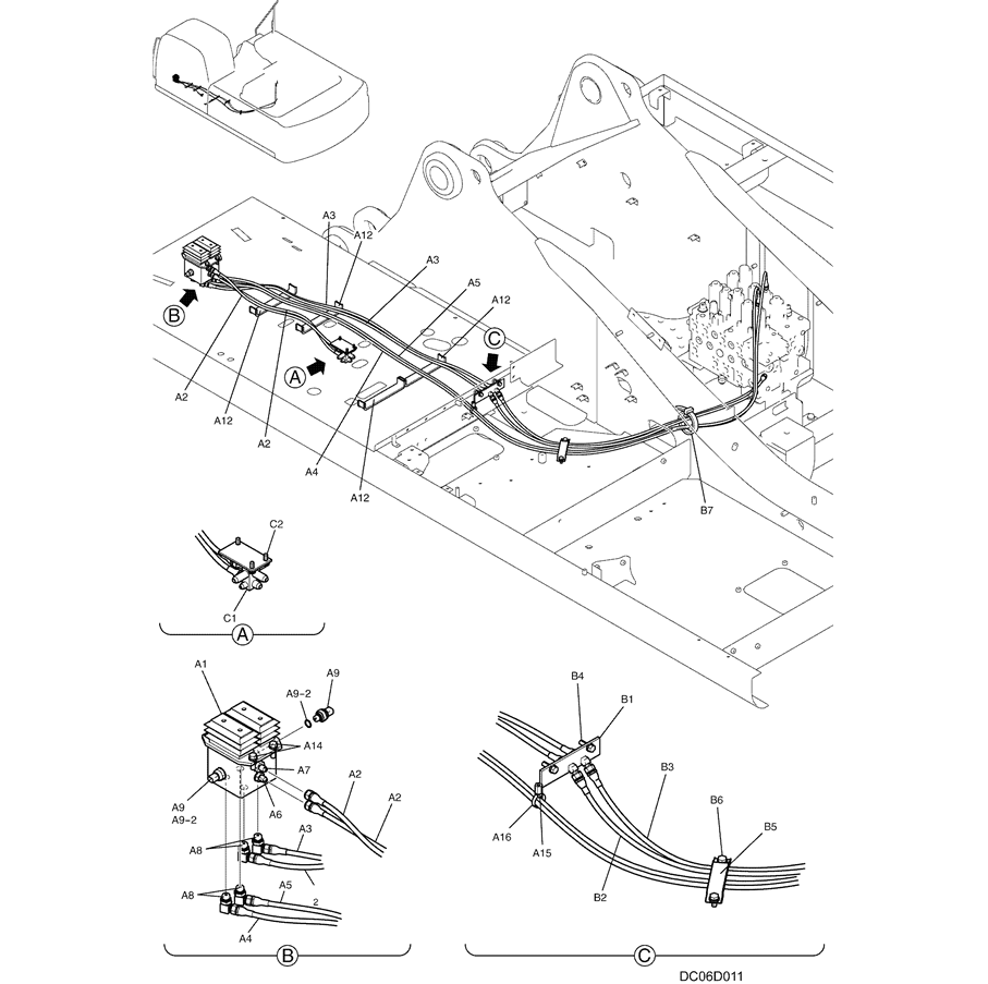 1.040(00) CONTROL LINES, PROPEL LC62H00014F1-SK350-8 Kobelco Excavator Parts Number Electronic Catalog EPC Manuals