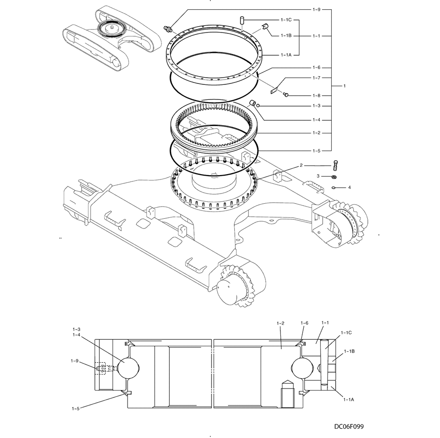 6.010(00) SLEWING RING ASSY (H & W) LC40FU0002F1-SK350-8 Kobelco Excavator Parts Number Electronic Catalog EPC Manuals