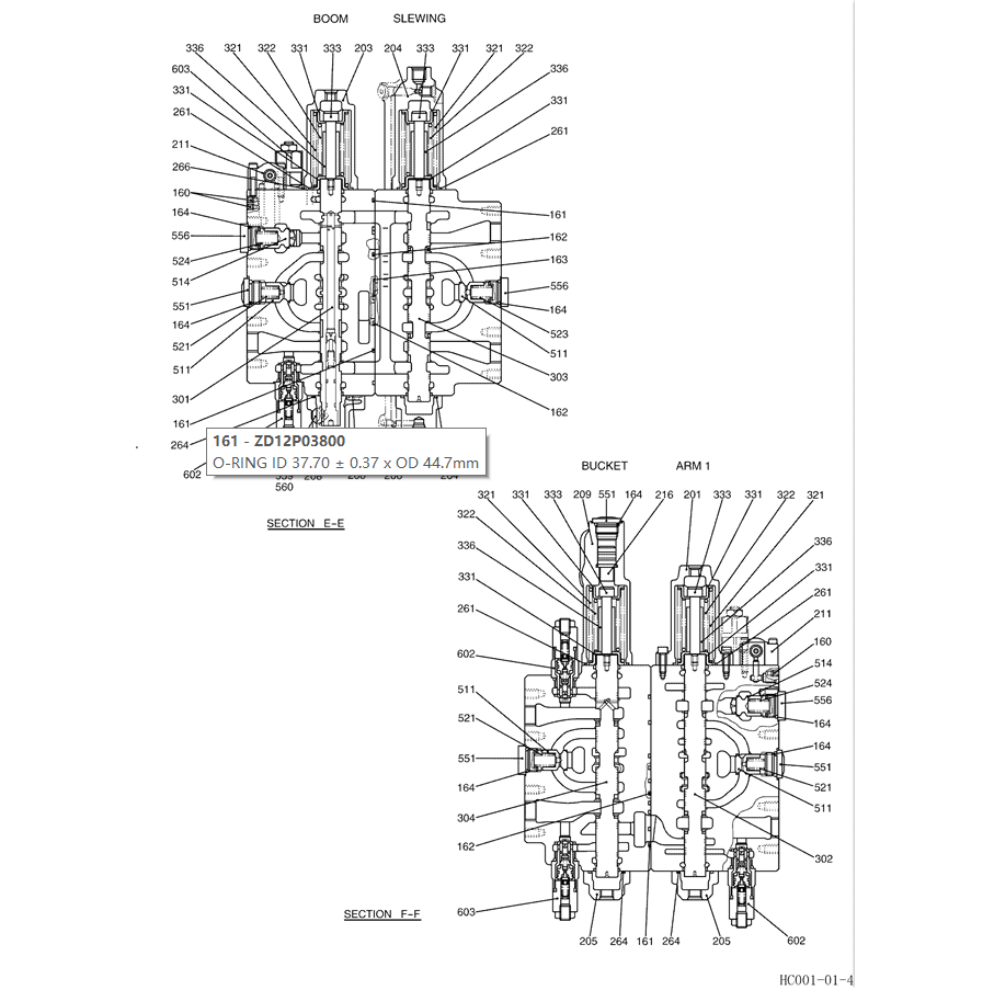 8.003(00) VALVE ASSY, CONTROL LC30V00028F1 (HC001) PAGE 4 OF 5-SK350-8 Kobelco Excavator Parts Number Electronic Catalog EPC Manuals