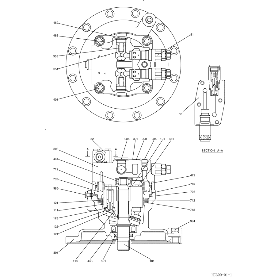 8.008(00) MOTOR ASSY (SWING) LC15V00022F1 (HC300)-SK350-8 Kobelco Excavator Parts Number Electronic Catalog EPC Manuals