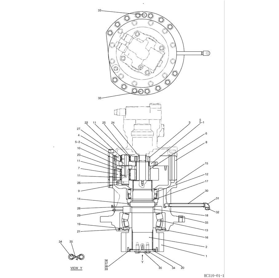 8.009(00) REDUCTION ASSY (SWING) LC32W00007F1 (HC310)-SK350-8 Kobelco Excavator Parts Number Electronic Catalog EPC Manuals