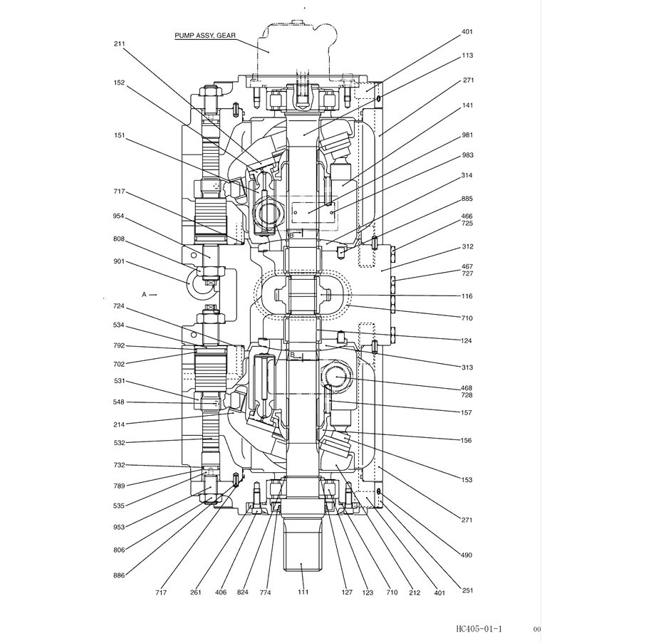 8.015(00) PUMP ASSY LC10V00020F1 (HC405) PAGE 1 OF 2-SK350-8 Kobelco Excavator Parts Number Electronic Catalog EPC Manuals