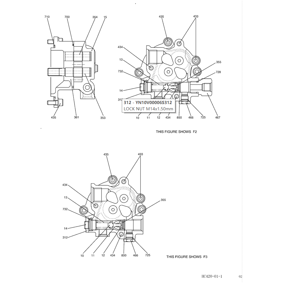 8.019(00) PUMP ASSY, GEAR YN22V00014F1-FB (HC420)-SK350-8 Kobelco Excavator Parts Number Electronic Catalog EPC Manuals