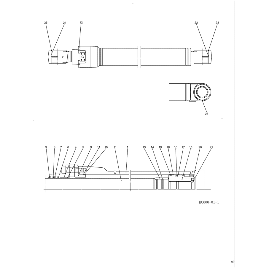 8.020(00) CYLINDER ASSY, BOOM LC01V00044F1 (HC600)-SK350-8 Kobelco Excavator Parts Number Electronic Catalog EPC Manuals