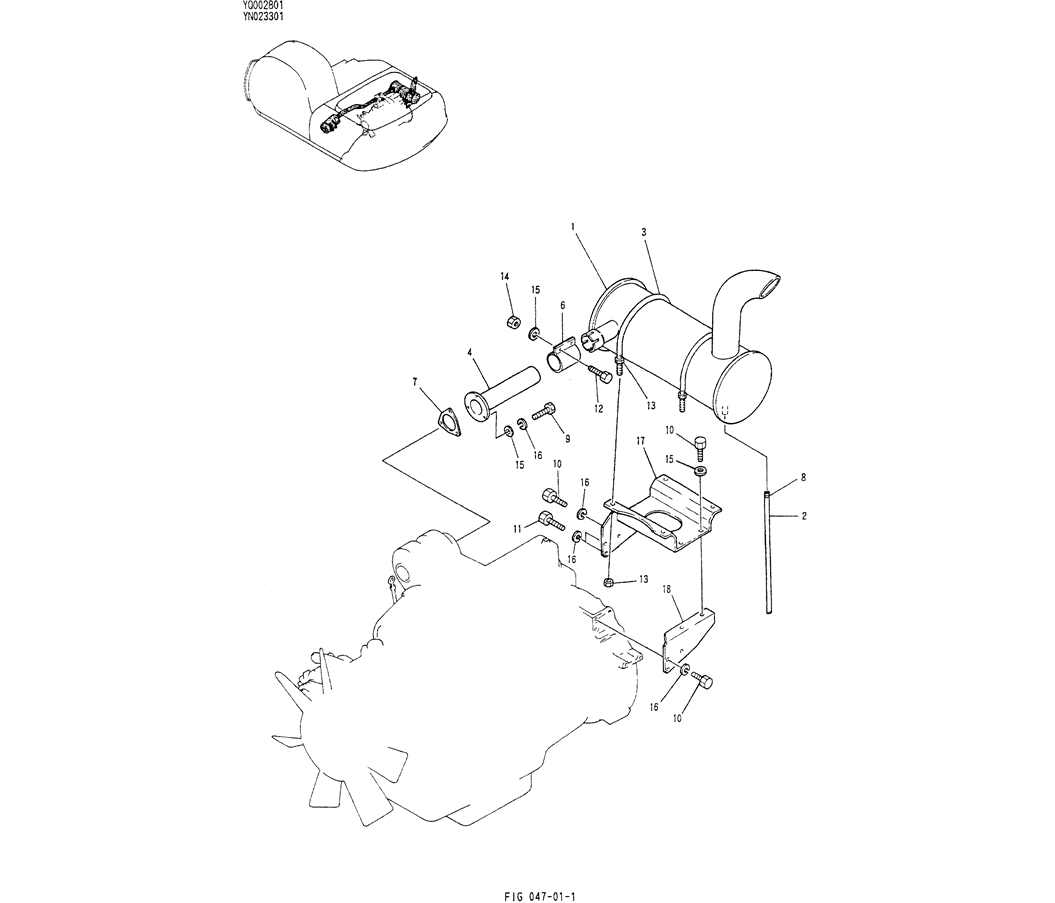 01-009 MUFFLER ASSY-Kobelco SK200-3 SK200LC-5 SK200 Excavator Parts Number Electronic Catalog EPC Manuals