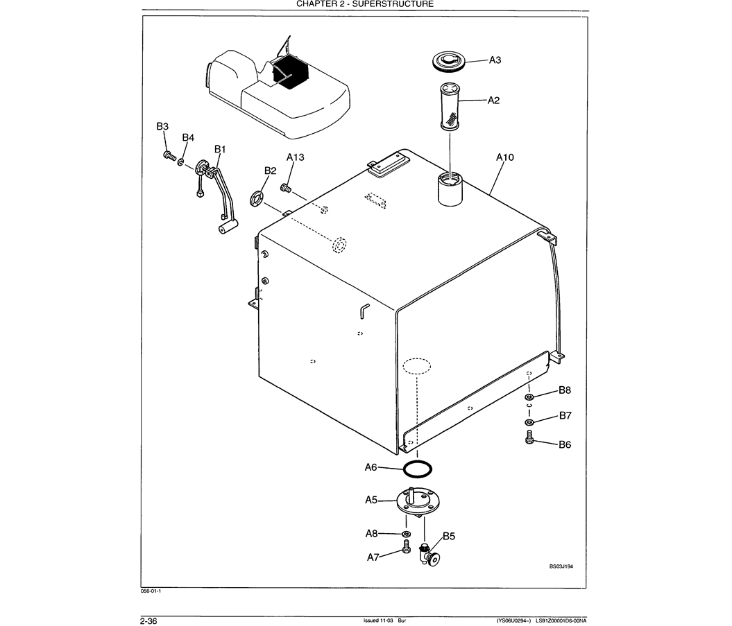 01-018 FUEL TANK ASSY-Kobelco SK480LC-6E SK480-6S SK480LC-6 SK450-6 Excavator Parts Number Electronic Catalog EPC Manuals