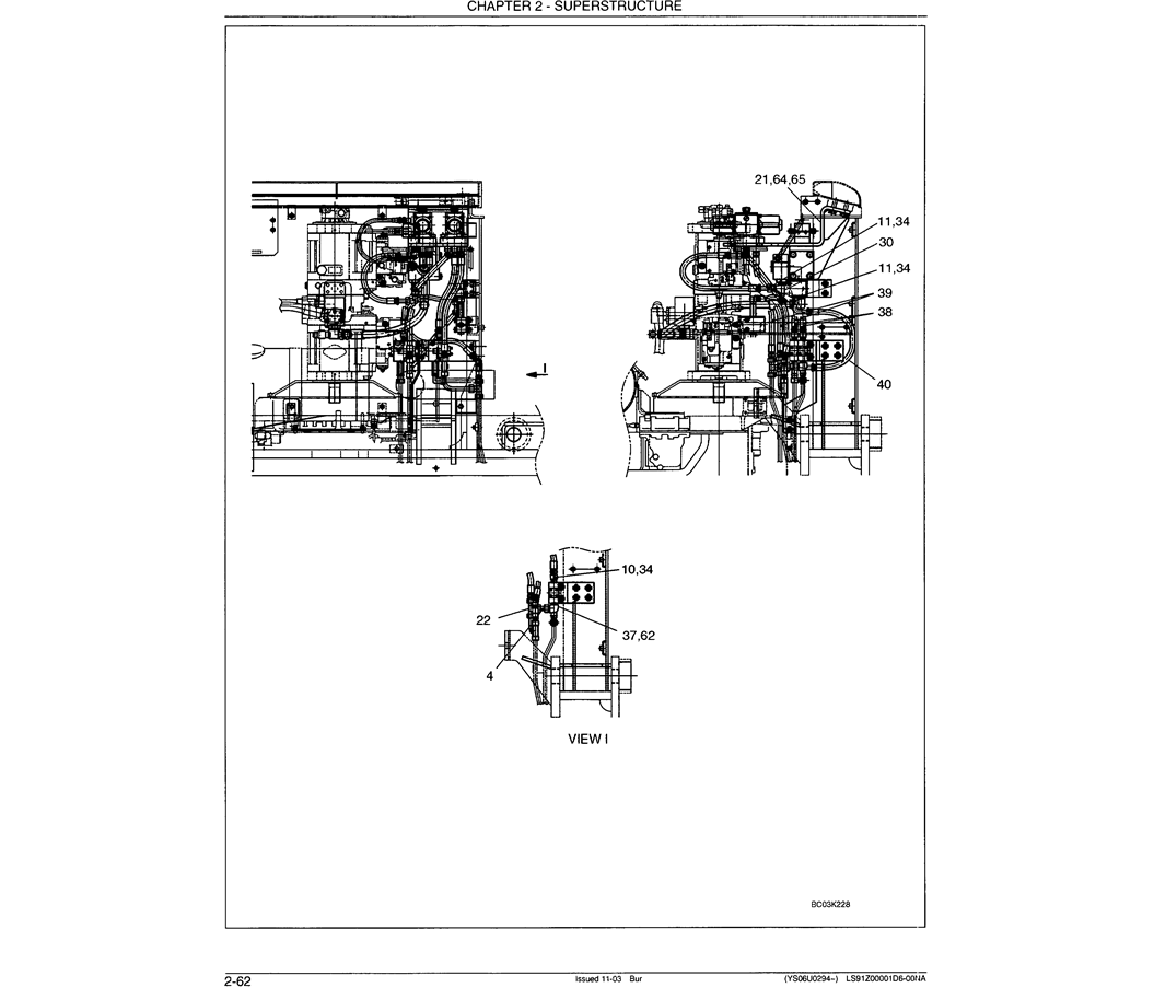 01-026(03) UPPER HYDRAULIC LINES - STANDARD MODELS  WITH COUNTERWEIGHT REMOVER P/N  LS30H00005F2-Kobelco SK480LC-6E SK480-6S SK480LC-6 SK450-6 Excavator Parts Number Electronic Catalog EPC Manuals