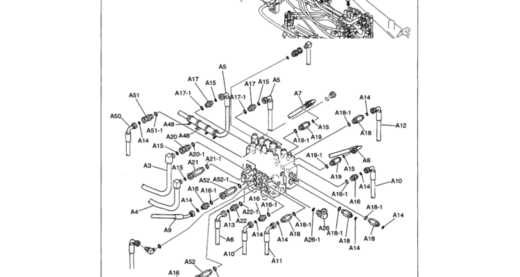 01 028 UPPER HYDRAULIC LINES – MAIN (CONTROL VALVE CONNECTIONS)