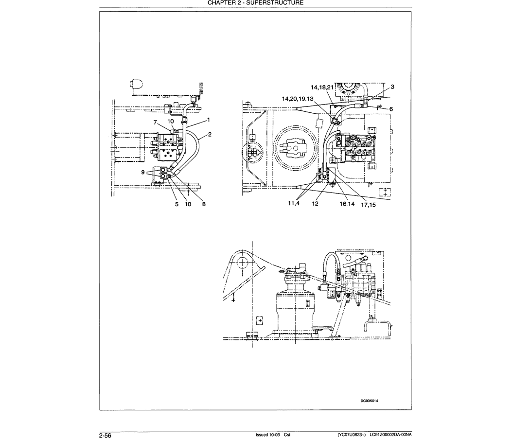 01-032 UPPER HYDRAULIC LINES (REWORK) (BREAKER, ROTARY CIRCUIT)-SK330LC-6E SK330-6E SK350LC-6E Kobelco Excavator Parts Number Electronic Catalog EPC Manuals