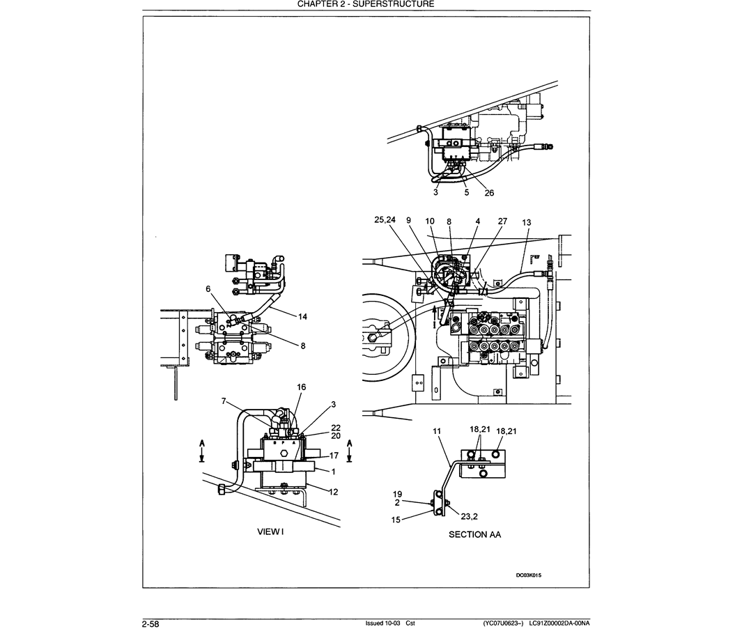 01-033 UPPER HYDRAULIC LINES (REWORK) (ROTARY CIRCUIT)-SK330LC-6E SK330-6E SK350LC-6E Kobelco Excavator Parts Number Electronic Catalog EPC Manuals