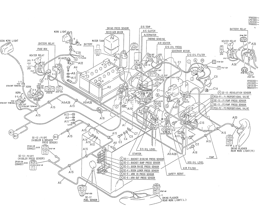 01-051(02) HARNESS ASSY-Kobelco SK120LC-5 SK120-V SK120LC-3 Excavator Parts Number Electronic Catalog EPC Manuals