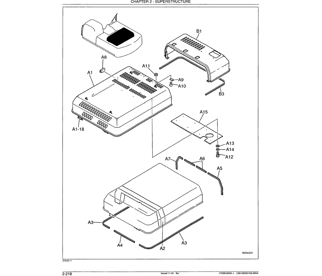 01-103 HOOD ASSY-Kobelco SK480LC-6E SK480-6S SK480LC-6 SK450-6 Excavator Parts Number Electronic Catalog EPC Manuals