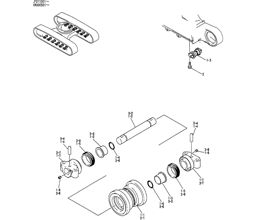 02-009 ROLLER ASSY, TRACK-Kobelco SK120LC-5 SK120-V SK120LC-3 Excavator Parts Number Electronic Catalog EPC Manuals