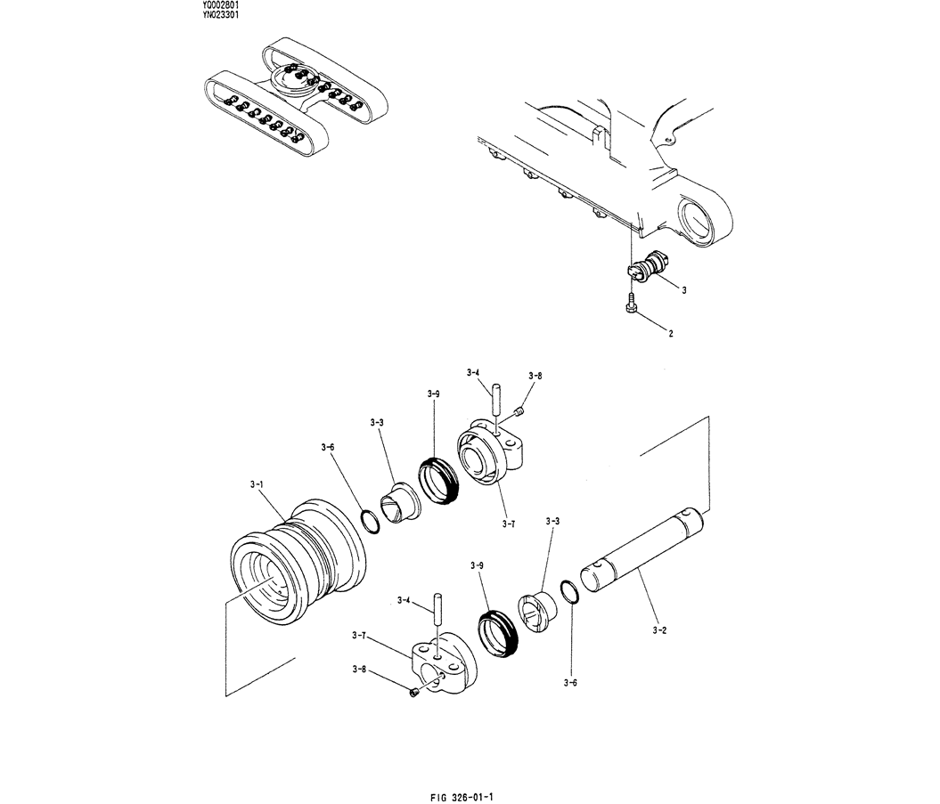 02-010ROLLER ASSY, TRACK-Kobelco SK200-3 SK200LC-5 SK200 Excavator Parts Number Electronic Catalog EPC Manuals