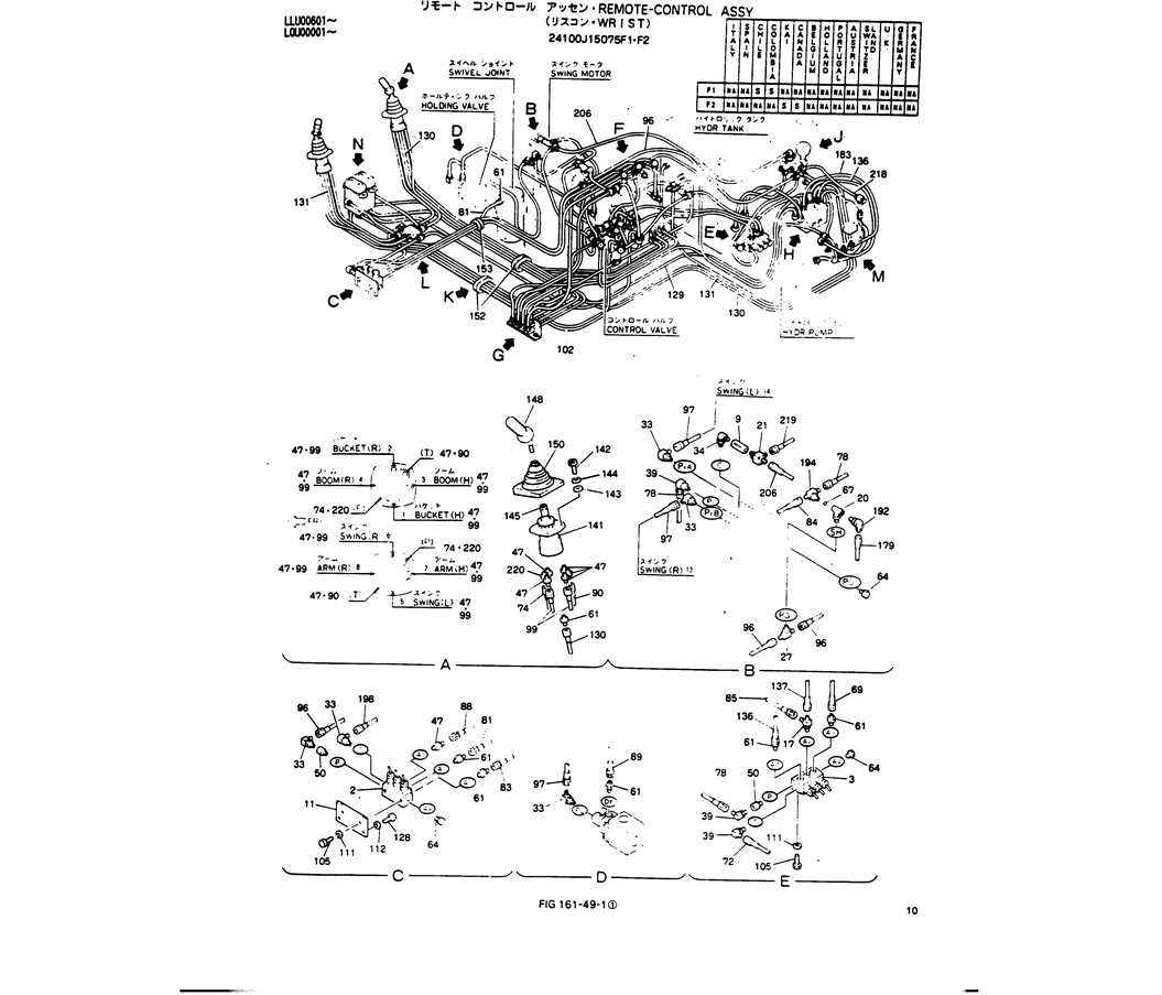 03-002(01) REMOTE-CONTROL ASSY (WRIST) 24100J15075F1, F2-Kobelco SK220LC-3 SK250LC SK220-3 Excavator Parts Number Electronic Catalog EPC Manuals