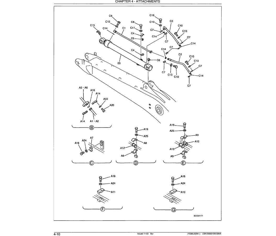 03-005 BOOM HYDRAULIC LINES - 7.0 M (23 FT)-Kobelco SK480LC-6E SK480-6S SK480LC-6 SK450-6 Excavator Parts Number Electronic Catalog EPC Manuals