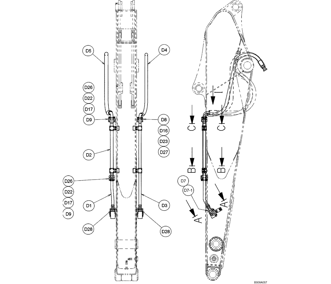 03-009(01) ARM HYDRAULIC LINES 2.94M (9FT 8IN) (N AND B  REWORK)-SK200-6E SK210LC-6E SK200-6ES SK200LC-6E Kobelco Excavator Parts Number Electronic Catalog EPC Manuals