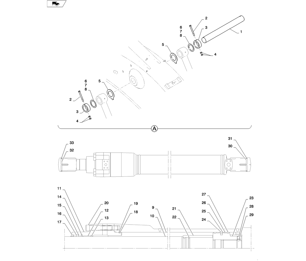 03-029(02)CYLINDER INSTALL (BOOM)-SK235SR-2 SK235SRLC-2 SK235SR Kobelco Excavator Parts Number Electronic Catalog EPC Manuals