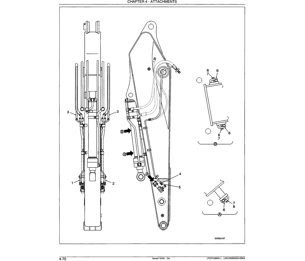 03-041 STANDARD ARM HYDRAULIC LINES (ROTATION)-SK330LC-6E SK330-6E SK350LC-6E Kobelco Excavator Parts Number Electronic Catalog EPC Manuals